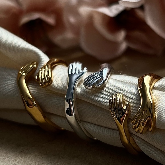 Love Hug Rings, Couple Mix and Match Rings, Adjustable Hug Ring, order Two! - Picture 7 of 10